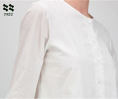 White Cotton blouse with long sleeve(002)
