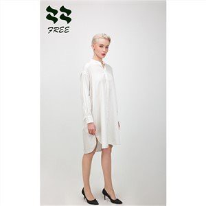 Dame White Loose Fitting Casual Pamučna haljina