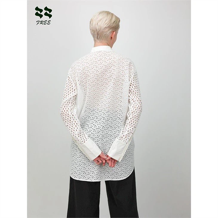 embroidered long sleeve blouse